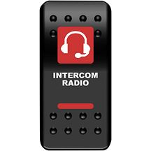 Strömbrytare Instrumentpanel Intercom Radio Röd
