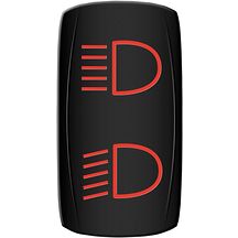 Strömbrytare Instrumentpanel Hel/Halvljus Röd