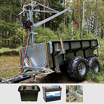 ATV Vagn med Flak, Kran, Elvinsch & Fritidsbatteri
