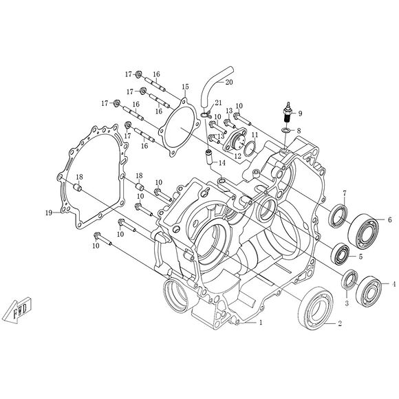 CF MOTO Packbox Bakre Variatorn 30x45x7 CF Moto/Goes 500/600