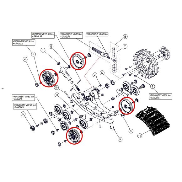 CAMOPLAST Camoplast 4S Ram Hjul Fram och Bak 200mm Sats