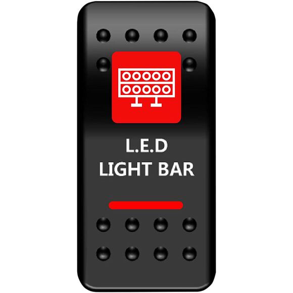 MOOSE Strömbrytare Instrumentpanel LED Light Bar Röd
