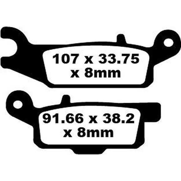 EBC Bromsklossar FA444TT Yamaha Grizzly 550/700 Höger Fram