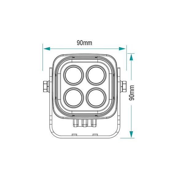 VISION X Vision X Blacktips 4 Led 12W / 2000 Lumen 60 grader Flood Arbetsljus