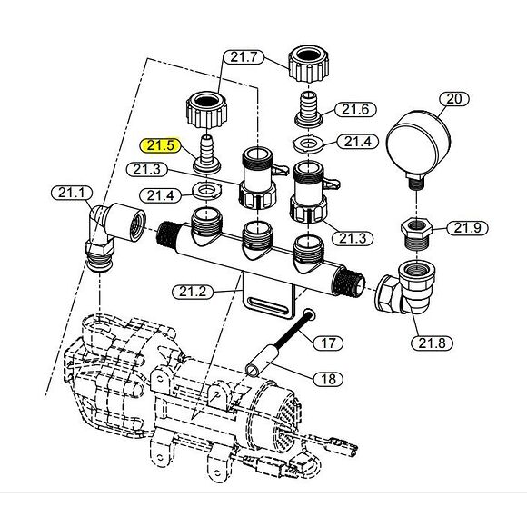 MOOSE Utloppsanslutning 3/8 Fimco/Moose Sprayaggregat