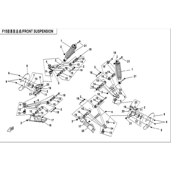 CF MOTO A-arm Fram Vänster Undre CF Moto 500/550/800 / Goes 520/625