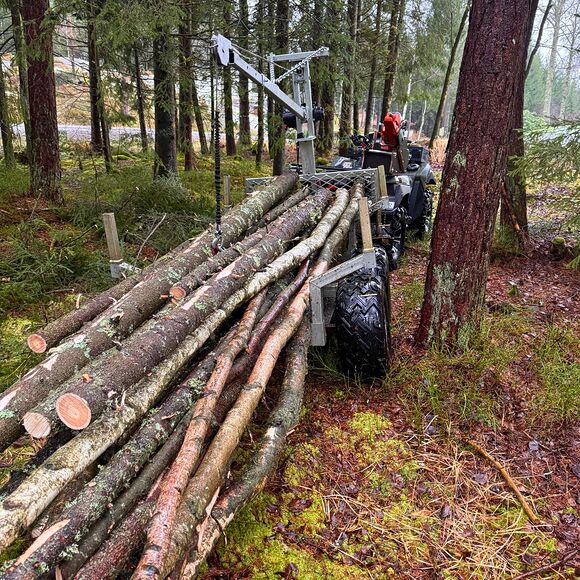 ATV-PRO ATV Timmervagn med Kran och Elvinsch