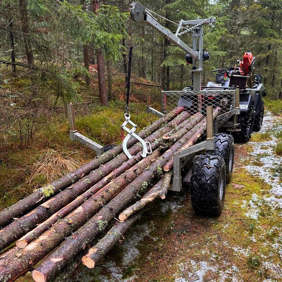 ATV-PRO ATV Timmervagn med Kran och Elvinsch