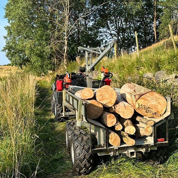 ATV-PRO ATV Vagn med Flak, Kran och Elvinsch