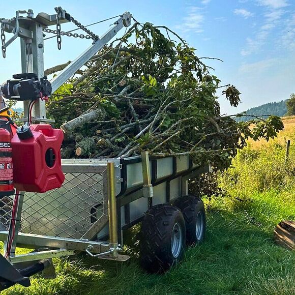 ATV-PRO ATV Vagn med Flak, Kran och Elvinsch