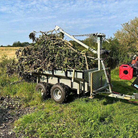 ATV-PRO ATV Vagn med Flak, Kran och Elvinsch