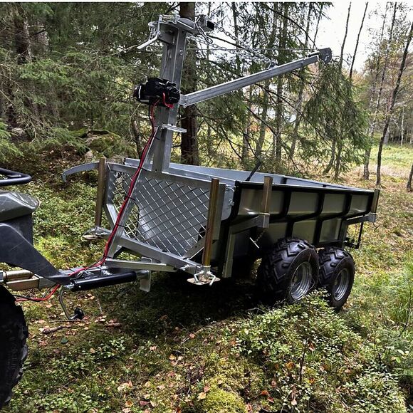 ATV-PRO ATV Vagn med Flak, Kran och Elvinsch