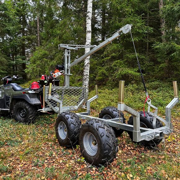 ATV-PRO ATV Vagn med Flak, Kran och Elvinsch