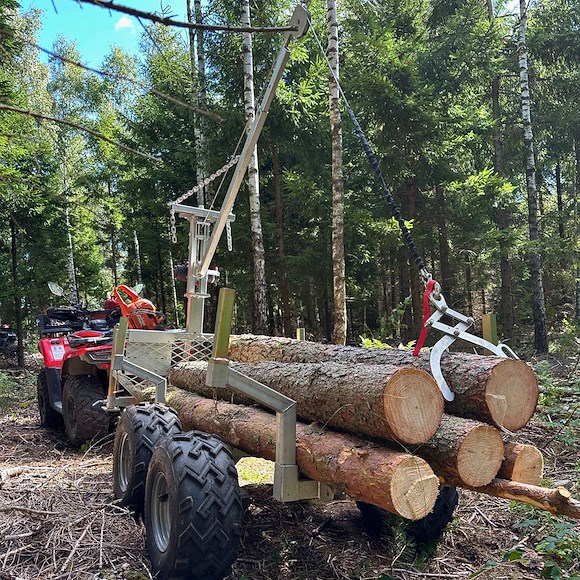 ATV-PRO ATV Vagn med Flak, Kran och Elvinsch