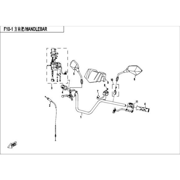 CF MOTO Backspegel Vänster CF Moto
