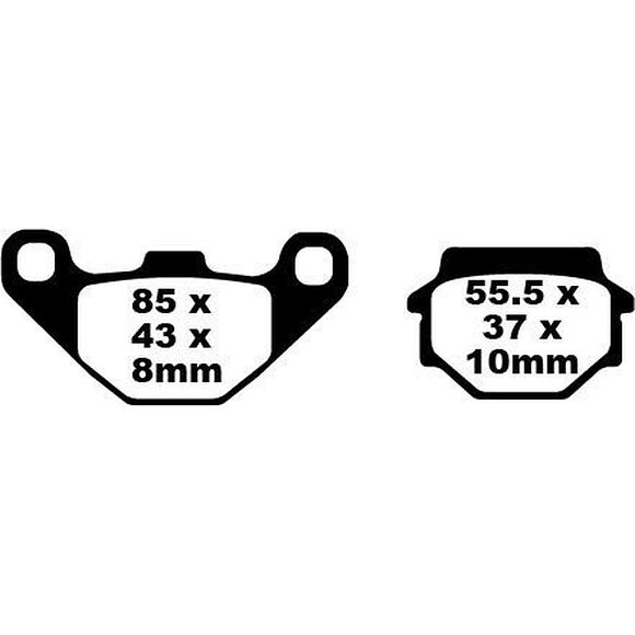 EBC Bromsklossar Sinter FA067R SMC 250/500/700 & Dinli 450/700 mfl. Fram / Bak