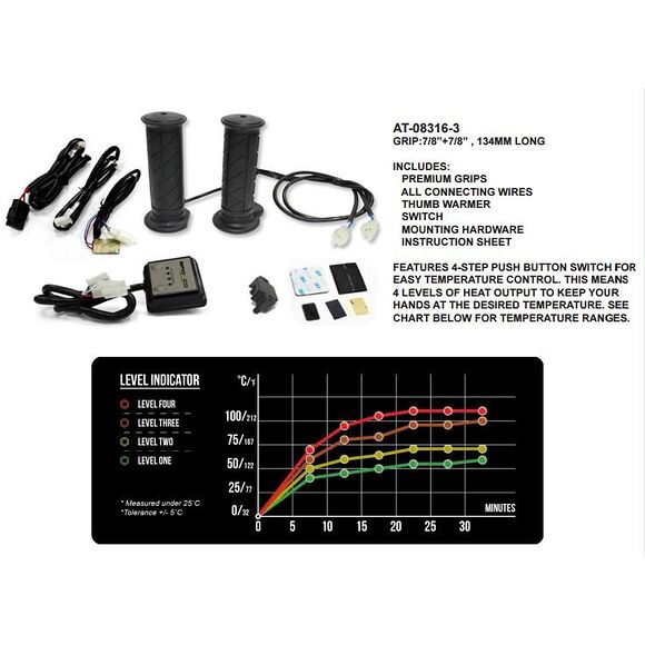 BRONCO ATV Handtagsvärme med Tumvärmare 4-Stegs Digital Bronco