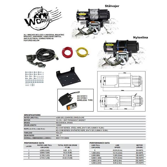 BRONCO Bronco Vinsch 4500 WORKHORSE Stålvajer