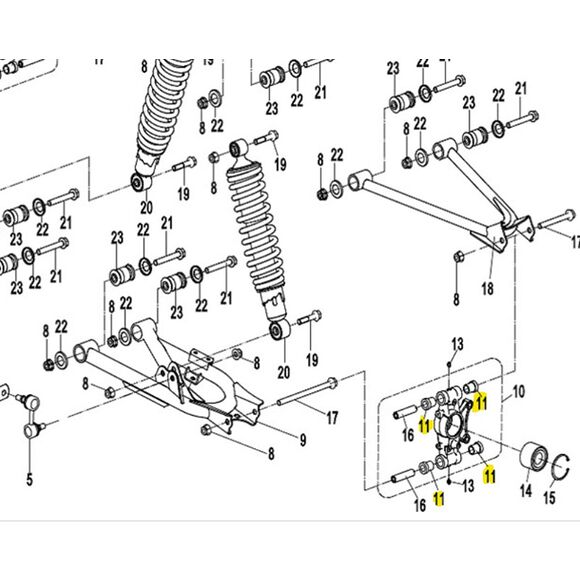 ATV LAB Hjulhubb Bak Bussning CF Moto 450/520/625/820 Mfl.