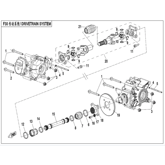 CF MOTO Kardanaxel Fram CF Moto 450/520