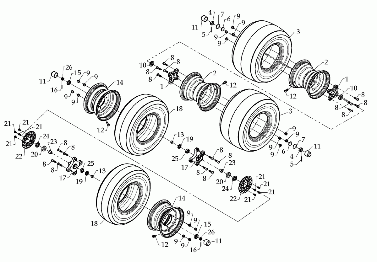 DINLI Spacer Främre Hjulhub Dinli 450