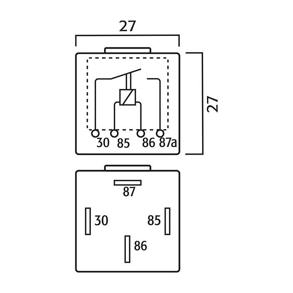 FLOSSER Minirelä 12V 30A med motstånd