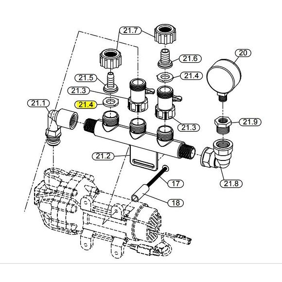 MOOSE Tätningsbricka Utloppsanslutning Fimco/Moose Sprayaggregat