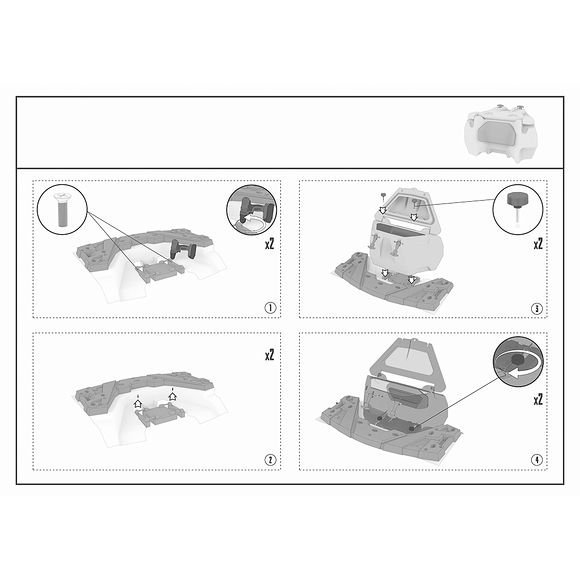 Tesseract Tesseract Transportbox Bak CF Moto 820/850/1000 - Passagerarsäte Ersättning
