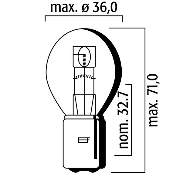 Bosma Glödlampa BA20D 12V 35/35W