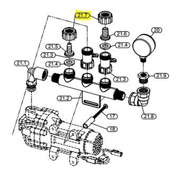 MOOSE Plastmutter 15.5 Utlopp Fimco/Moose Sprayaggregat