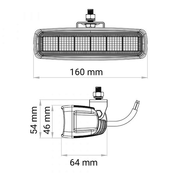 HBA 2st Arbetsbelysning Slim Reflektor 30W / 2520 Lumen Med Kablage