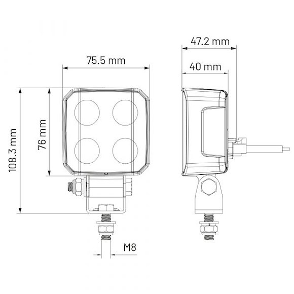 HBA Led Arbetsbelysning 30W / 4560 Lumen