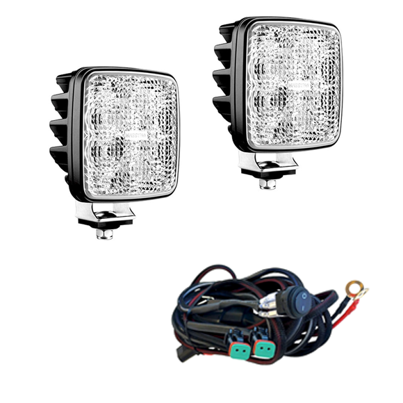 Wesem 2st Led Arbetsbelysning Kit (3200 Lumen) Med Kablage