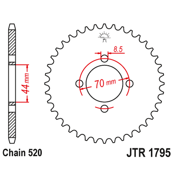 JT SPROCKETS Bakdrev Suzuki & Kawasaki 80 22 Kuggar