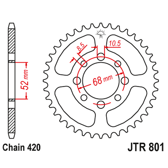 JT SPROCKETS Bakdrev Suzuki LT50 37 Kuggar