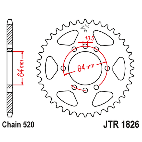 JT SPROCKETS Bakdrev Suzuki LTZ400 & Kawasaki KFX450 44 Kuggar