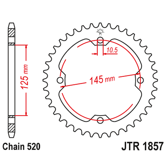 JT SPROCKETS Bakdrev Yamaha YFM250/350/700 & YFZ450 38 Kuggar