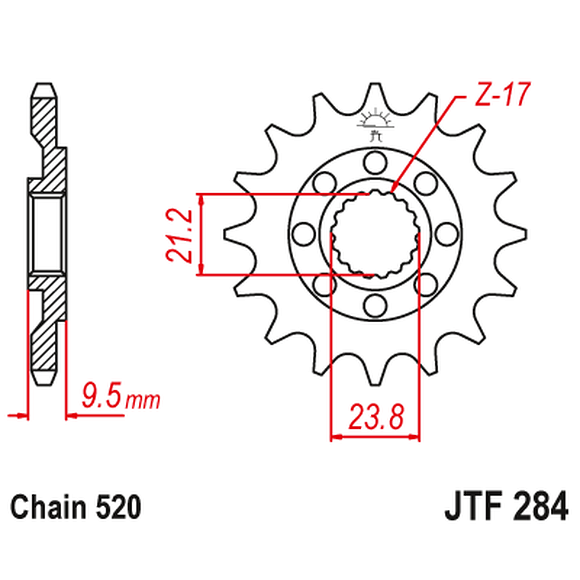 JT SPROCKETS Framdrev Honda TRX 450 14 Kuggar
