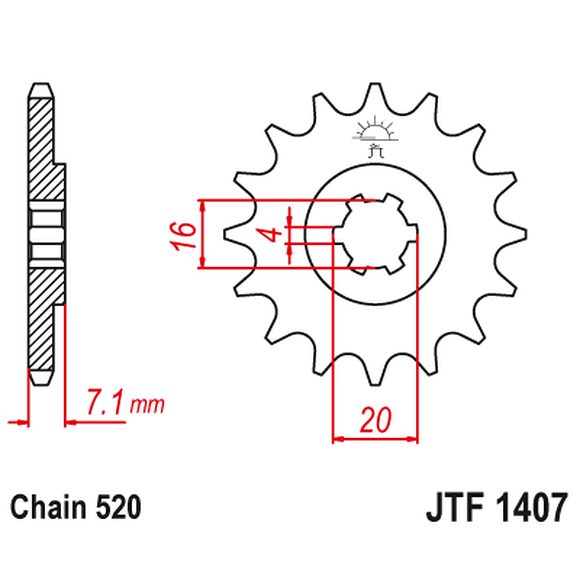 JT SPROCKETS Framdrev Suzuki & Kawasaki 80 10 Kuggar