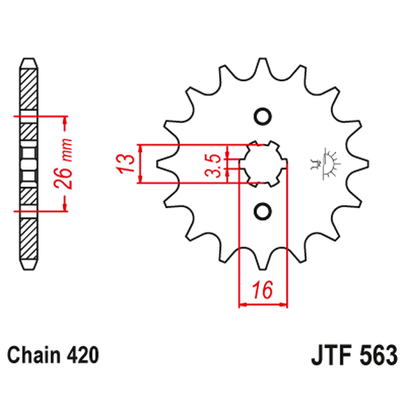 JT SPROCKETS Framdrev Suzuki LT50 11 Kuggar
