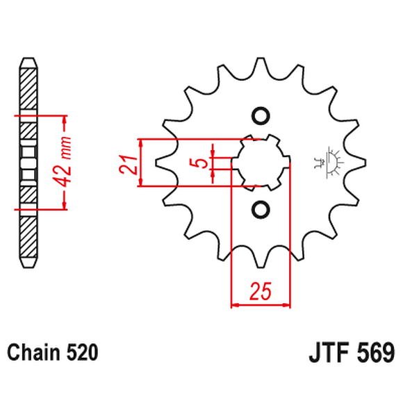 JT SPROCKETS Framdrev Yamaha YFM125/350 & YFZ350 13 Kuggar