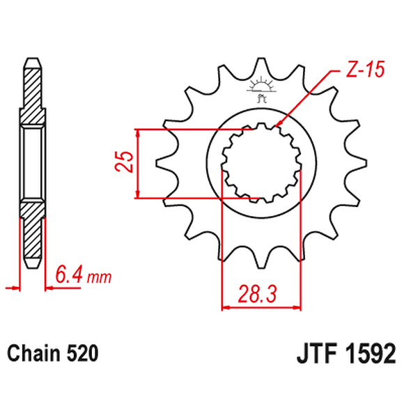 JT SPROCKETS Framdrev Yamaha YFM700 Raptor & YFZ450 15 Kuggar