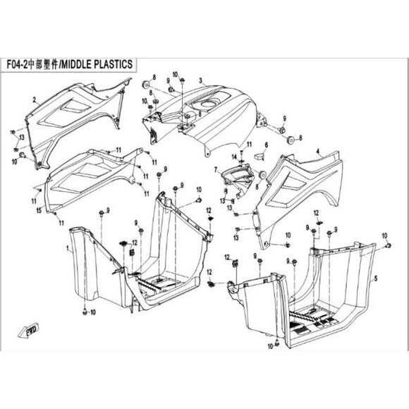 CF MOTO Fotbalja Höger lång CF 450/520