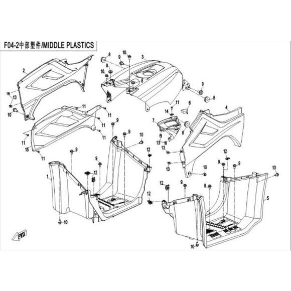 CF MOTO Fotbalja Vänster kort CF 450/520