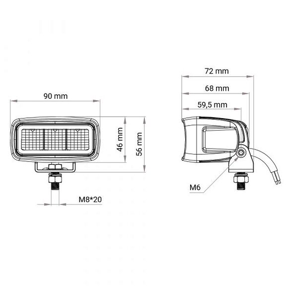 HBA Led Arbetsbelysning Slim Reflektor 15W / 1260 Lumen