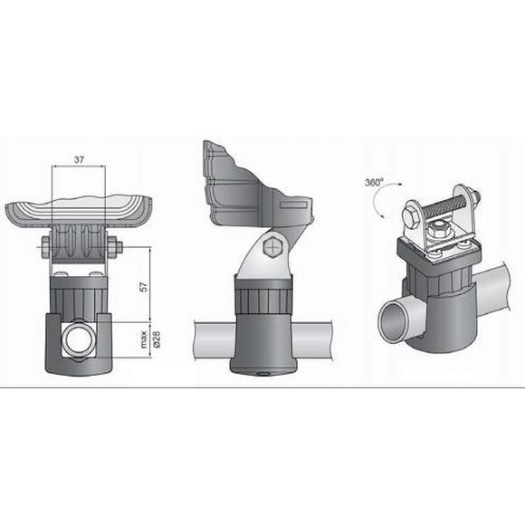 ATV-PRO Universal Rör Fäste För Extraljus 360