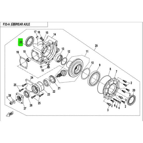 CF MOTO Packbox drivaxel bak CF Moto