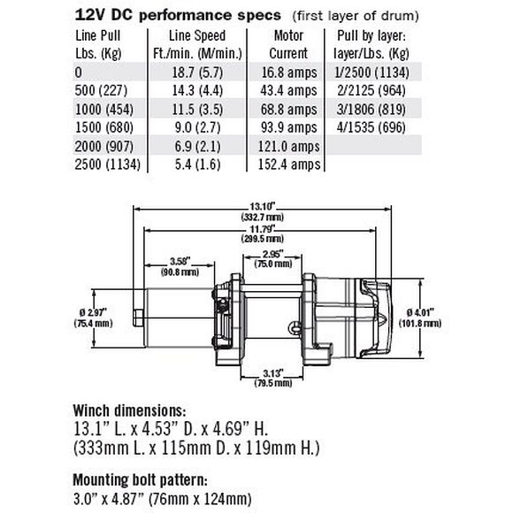 WARN WARN PRO VANTAGE 2500 /3000 REPLACEMENT