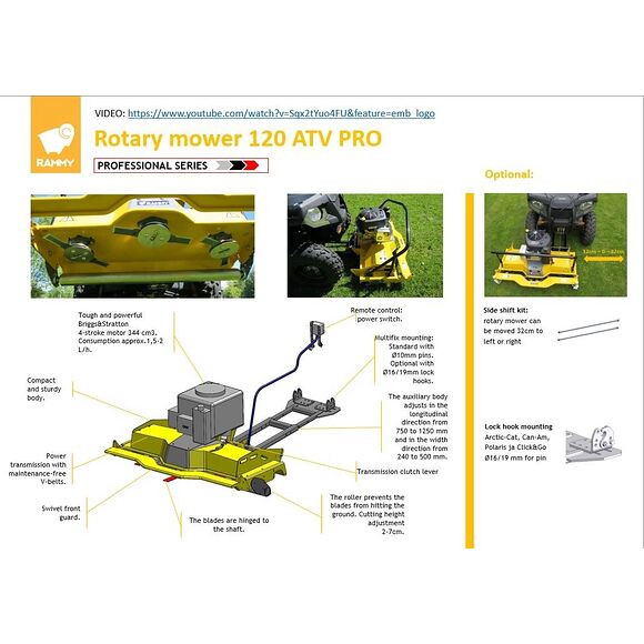 RAMMY Rammy ATV Brushcutter 115cm Briggs & Stratton Motor -RAMMY PROFESSIONAL SERIES