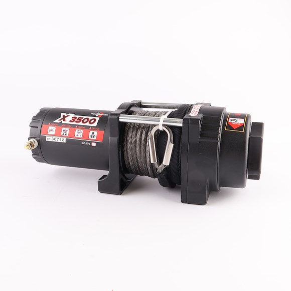 ROUGHWORX Vagn/Redskaps Vinsch 12v 1588KG - 3500LBS Syntetlina - Med Snabbkablage